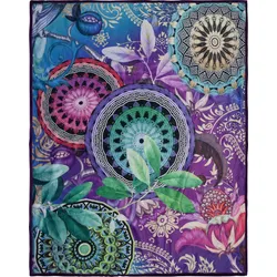 Plaid HIP "Axelle", bunt (bunt, multi, lila, violett, blau), B:130cm L:160cm, Mircofaser, Wohndecken, Weich, Kuscheldecke, 130x160 cm, Wendeoptik, Mandala, Lila, Violett