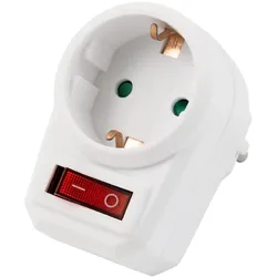 Steckdosenadapter McPower mit Schalter, 230V/3500W, 1-poliger AN/AUS Schalter