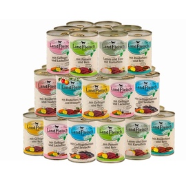 LandFleisch 20 x 400 g Pur Dosen | Nassfutter | aus 13 Sorten frei wählbar