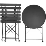 Albatros Bistroset 3-teilig Schwarz – Bistrotisch mit 2 Stühlen – klappbare Stühle und Tisch aus robustem Metall – optimal als Balkonmöbel Set oder Gartenmöbel in modernem Design