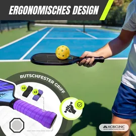 Mobiclinic Pickleball-Set, 4 Schläger, 8 Bälle Netz)