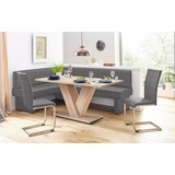 Home Affaire Eckbank »Nils«, Sitz und Rücken gepolstert, verschiedene Qualitäten, grau Sitzbänke 90560322-0 B/H/T: 222 cm x 89 cm x 162 cm