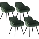 Woltu Esszimmerstühle 4er Set Esszimmerstuhl Küchenstuhl Polsterstuhl Design Stuhl mit Armlehne, mit Sitzfläche aus Samt, Gestell aus Metall,