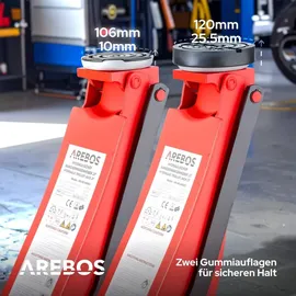 Arebos Rangierwagenheber Stahl 75-505 mm rot