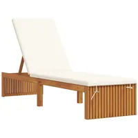 VidaXL Sonnenliege mit Kissen 200x55x30 cm aus massivem Akazienholz