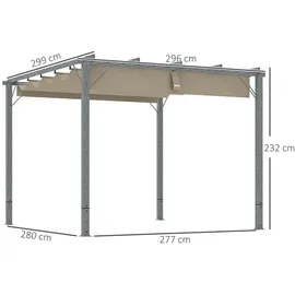 Outsunny Pergola 2,99 x 2,96 m Grau