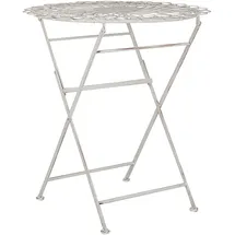Beliani Stiffe Gartentisch Ø 70 x 76 cm Cremeweiß