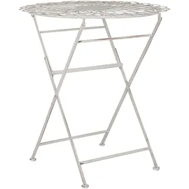 Beliani Stiffe Gartentisch Ø 70 x 76 cm Cremeweiß