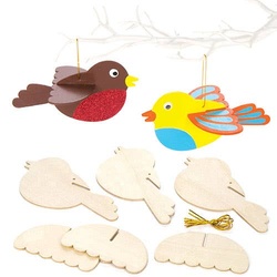 3D-Vögel aus Holz (pro Set 6) Basteln mit Holz