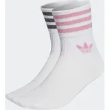 adidas Mid-Cut Glitter Crew Socken 2 Paar Weiß/Pink/Schwarz 46-48