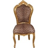 Casa Padrino Barock Esszimmer Stuhl Leopard/Gold Mod2 - Barock Möbel