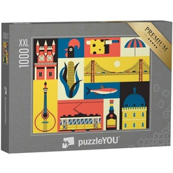 puzzleYOU Puzzle Puzzle 1000 Teile XXL „Historische Symbole von Lissabon, Portugal“, 1000 Puzzleteile, puzzleYOU-Kollektionen Portugal