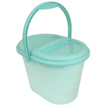 Kinderwelt Premium Windeleimer aquamarin mit Deckel und Tragegriff