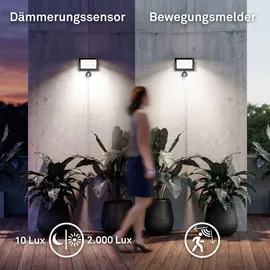 Briloner LED Strahler außen mit Bewegungsmelder Kunststoff/Metall 17,5x21x4 cm 50W 4500lm Schwarz