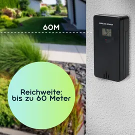 casativo Profi Funk-Wetterstation Schwarz 3 Aussensensoren