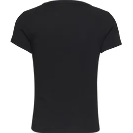 Tommy Jeans Slim Essential Rib Kurzarm-T-Shirt Black S