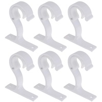 MroMax Gardinenstangen-Halterung, Aluminiumlegierung, Einzelhalter, für 25–28 mm Gardinenstangen, 85 x 60 x 19 mm, Weiß, 6 Stück