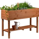 Dobar Großes Hochbeet mit Ablagefläche Braun 80 cm