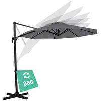 VONROC Sonnenschirm Bardolino Ø300cm - Ampelschirm Grau