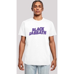 F4NT4STIC T-Shirt Black Sabbath Heavy Metal Band Wavy Logo Black Print weiß 4XL