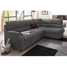 sit&more Ecksofa »Pandora L-Form« wahlweise mit Bettfunktion und Bettkasten grau