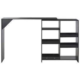 vidaXL Bartisch mit Beweglichem Regal 138 x 39 x 110 cm Schwarz