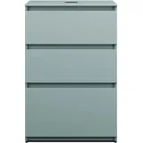 Burgbad Lin20 Waschtischunterschrank inklusive Konsolenplatte, 3 Auszüge, 602x487x900mm, WWYJ060F5395, Farbe: Eisblau Matt / Rückwand Anthrazitgrau