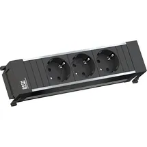 Bachmann 916.1192 Steckdosenleiste ohne Schalter Aluminium, Schwarz Schutzkontakt