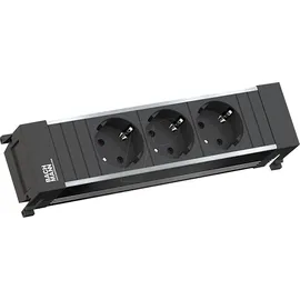 Bachmann 916.1192 Steckdosenleiste ohne Schalter Aluminium, Schwarz Schutzkontakt