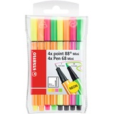 Stabilo point 88 neon sortiert, 8er-Set, (68868/08-1)