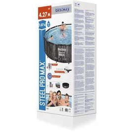 BESTWAY Steel Pro Max Frame Pool Set 427 x 107 cm holzoptik inkl. Filterpumpe