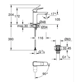 Grohe Dice Waschtischarmatur Chrom