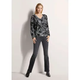 Madeleine V-Pullover mit Unikat-Print Schwarz / Grau 40/42