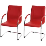 Mendler Esszimmerstuhl Samara Kunststoff rot 2er Set