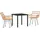 vidaXL Garten Essgruppe 3 pcs Braun Poly Rattan