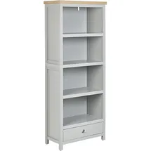 Beliani Bücherregal 4 Fächer 1 Schublade 40 x 30 x 180 cm Grau/Heller Holzfarbton
