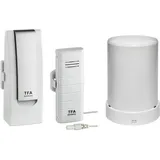 TFA Dostmann Weatherhub Starterset, mit Temperatursender und Funk-Regenmesser, SmartHome, ideal für Pool,Teich, Kühlgerät, einfach installierbar, L305 x B245 x H245 mm