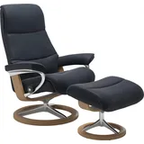 Stressless Stressless® Fußhocker »View«, mit Signature Base,Gestell Eiche, blau