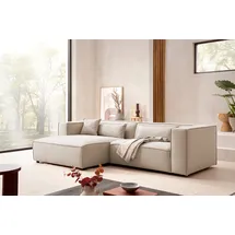 LeGer Home by Lena Gercke Eckcouch Cord 2-Sitzer Beige