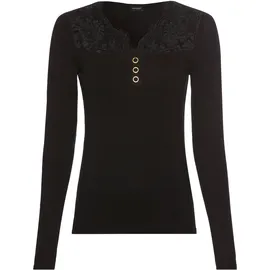 LAURA SCOTT Spitzenshirt mit hübschen Zierknöpfen schwarz