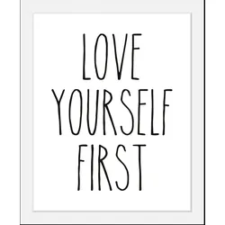 queence Bild »Selbstliebe«, Schwarz-Weiß-Schriftzug-Motivationsbilder-Liebessprüche, HD Premium Poster-Druck inkl. Holzrahmen queence Farbe Rahmen: schwarz + Farbe Bild(er): schwarz