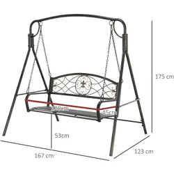 Outsunny - Gartenschaukel - 167Lx123Wx175Hcm - Schwarz