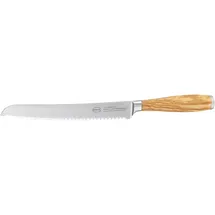 Rösle Artesano Brotmesser 22 cm Olivenholz, Wellenschliff, ergonomischer Griff, antibakteriell, korrosionsbeständig