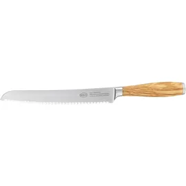 Rösle Artesano Brotmesser 22 cm Olivenholz, Wellenschliff, ergonomischer Griff, antibakteriell, korrosionsbeständig