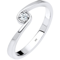 DIAMORE Ring Damen Solitär Verlobung Diamant (0.03 ct.) 925 Silber