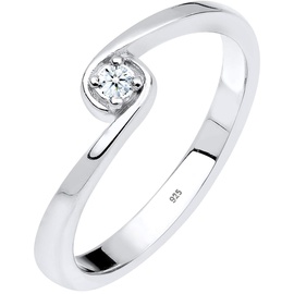 DIAMORE Ring Damen Solitär Verlobung Diamant (0.03 ct.) 925 Silber