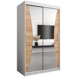 abiks möbel Schwebetürenschrank MONACO 120 x 200 x 62 cm Weiß