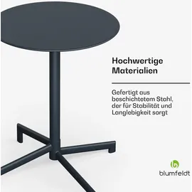 Blumfeldt UrbanEdge Bistrotisch | Stehtisch | 60 cm | klappbar | pulverbeschichtet | wetterfest Anthrazit