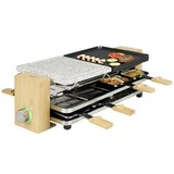Princess Pure 8 Raclette Antihaftbeschichtung, 8Pfännchen Schwarz, Stein, Bambus