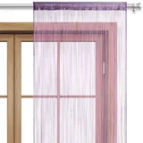 Wometo Fadenvorhang Türvorhang Fäden 90x245 lila violett - Stangendurchzug OEKO-TEX kürzbar waschbar uni einfarbig in vielen bunten Farben